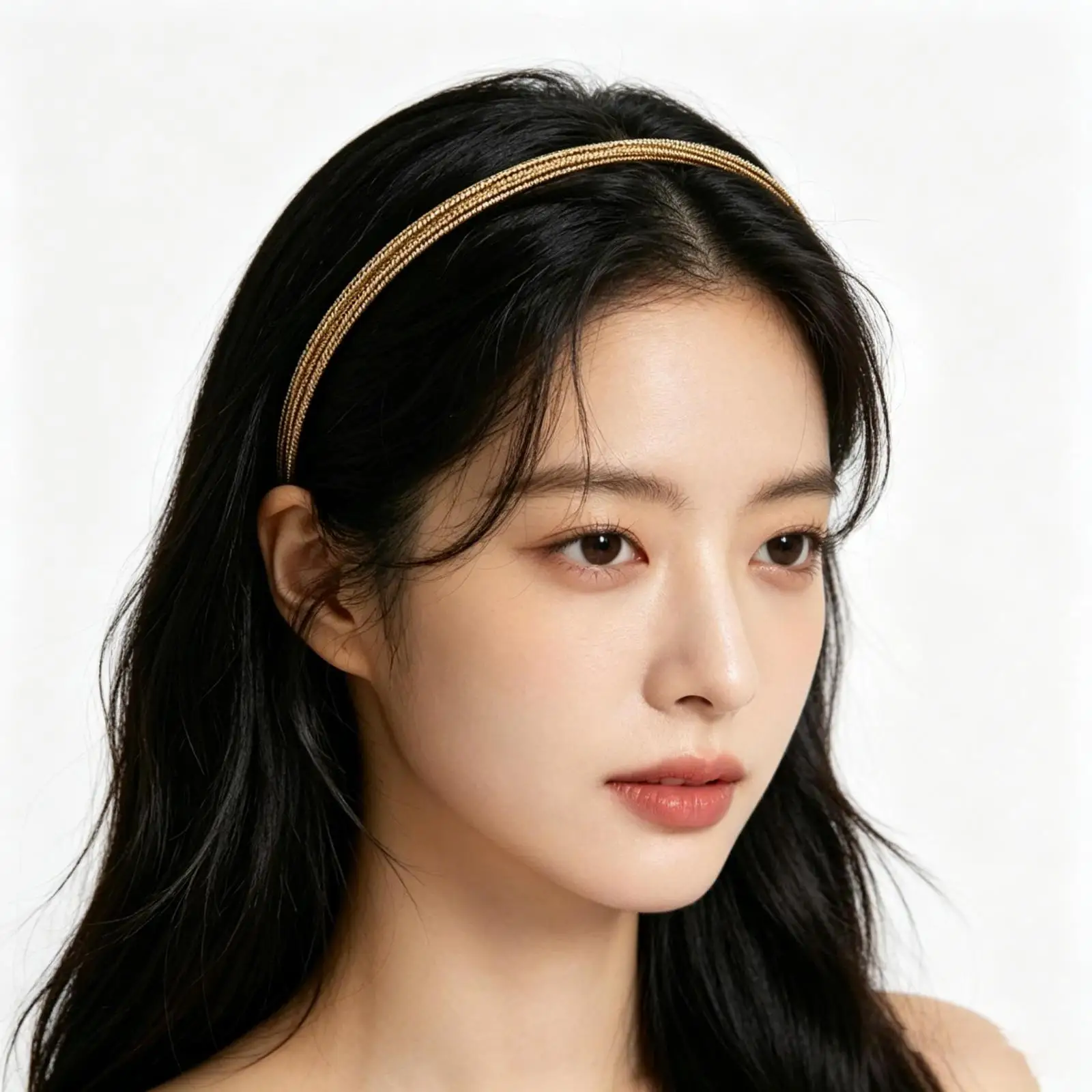 Alloy Hair Hoop Trendy Elegant Lightweight Glittery Headband for Daily Makeup