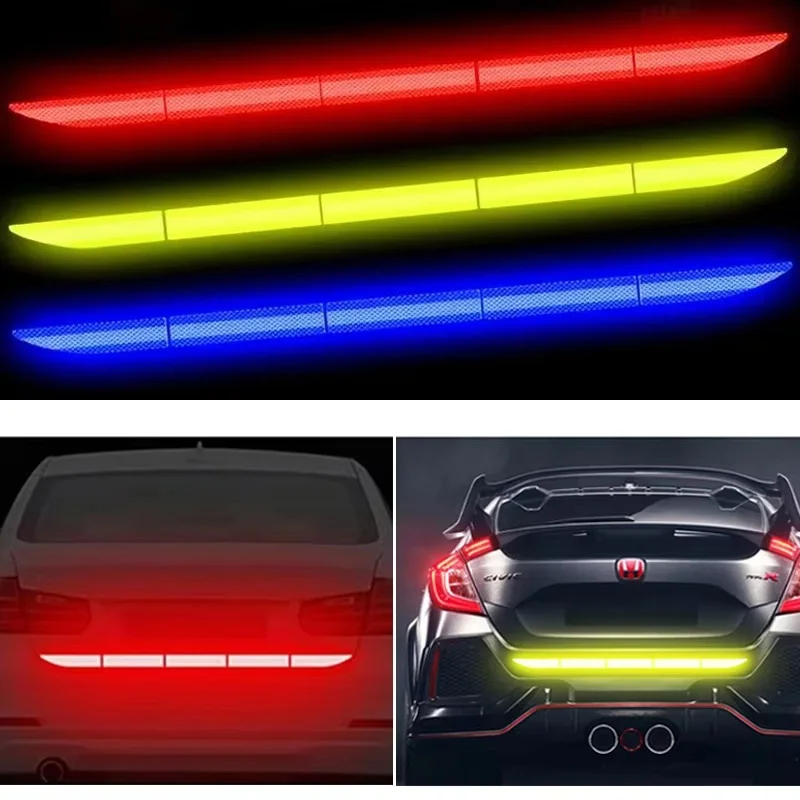 Universal Car Reflective Sticker Car Bumper Bodywork Motorcycle Anti Collision Bright Reflective Film Motorcycle Safety Supplies