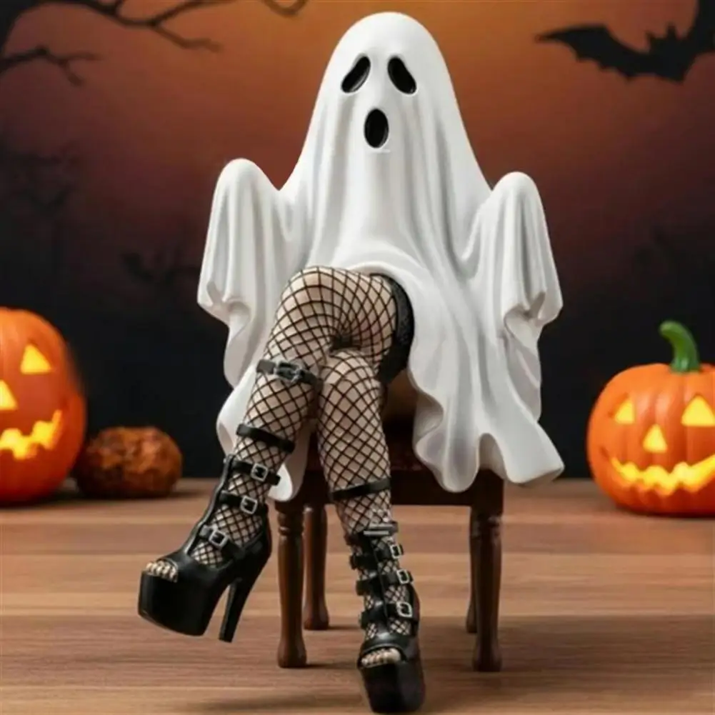 

Shelf Decor Resin Halloween Ornament Female Ghost Figurine for Halloween Decor Resin Collectible Ornament Spooky Funny Home