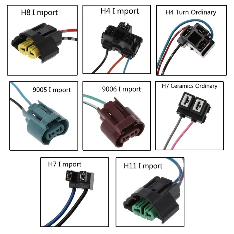 

1pcs H7/H4/H1/9005/9006/H8 halogen bulb socket extension wire power plug adapter connector socket holders Wiring harness