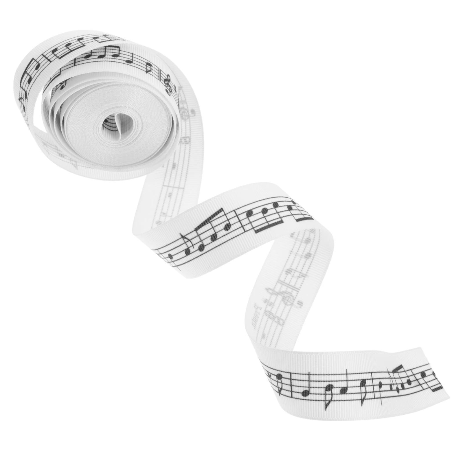 

Black White Webbing Ribbon Crafts Polyester Music Note Present Wrapping DIY Decorative Ribbons Holiday Party Accessories Festive
