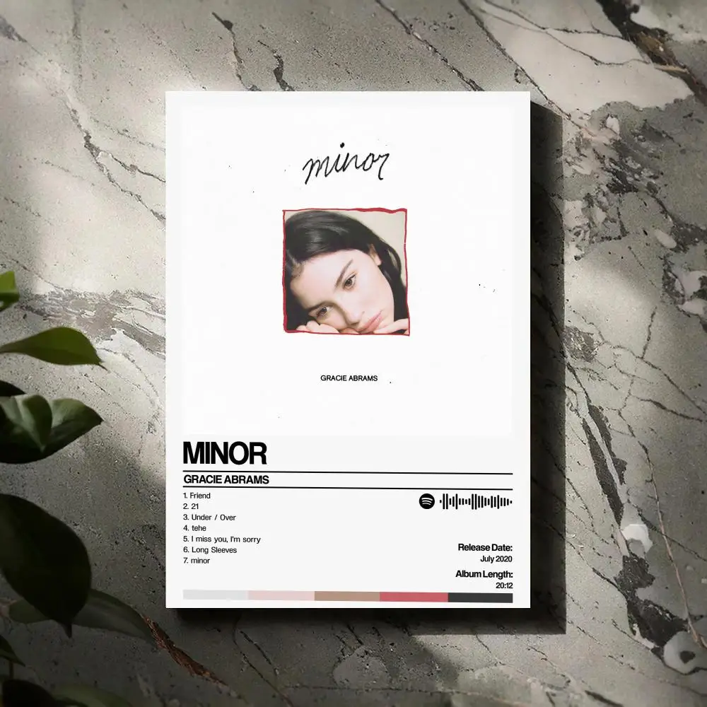 

Minor Gracie Abrams Poster Prints Canvas Painting Wall Art Picture Living Room Home Decor Tracklist Music Album Cover