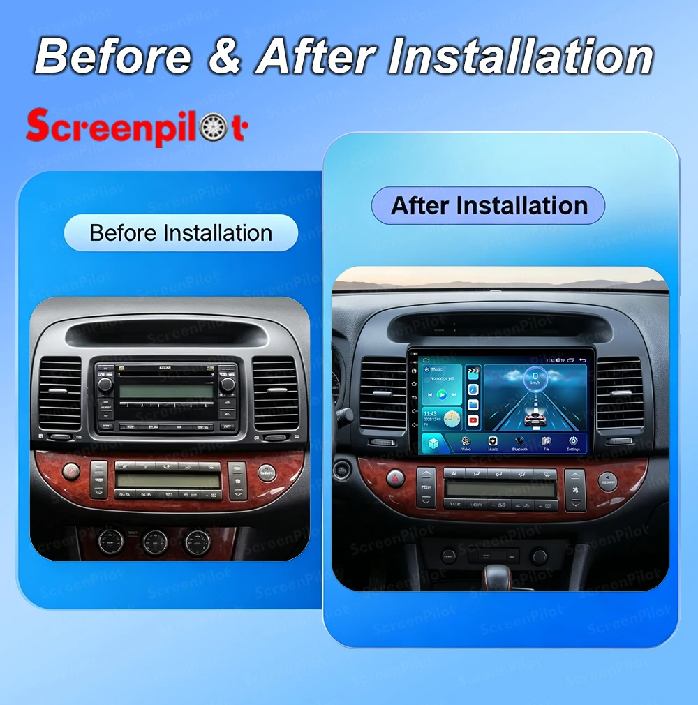 Android 16 For Toyota Camry 5 2002-2006 Car Radio Stereo Head Unit Multimedia Video Player GPS Navigation 2K QLED 9 Inch 8 Core