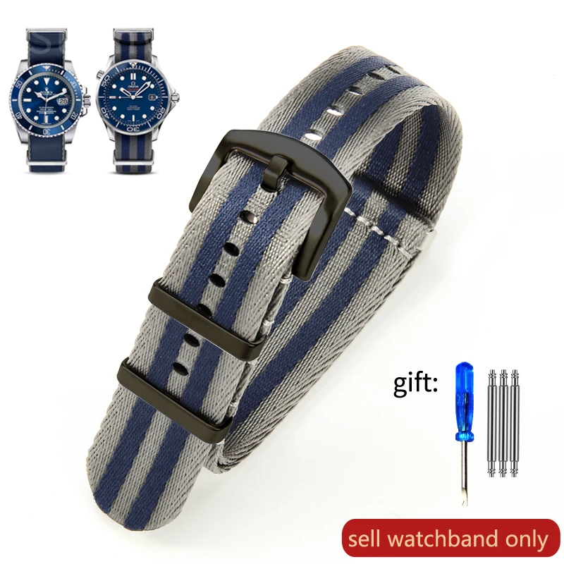 Hochwertiges Nylon-Uhrenarmband für Omega Seamaster 300 Water Ghost Party 20 mm 22 mm für Mido Rolex Tudor Militäruhrenarmband