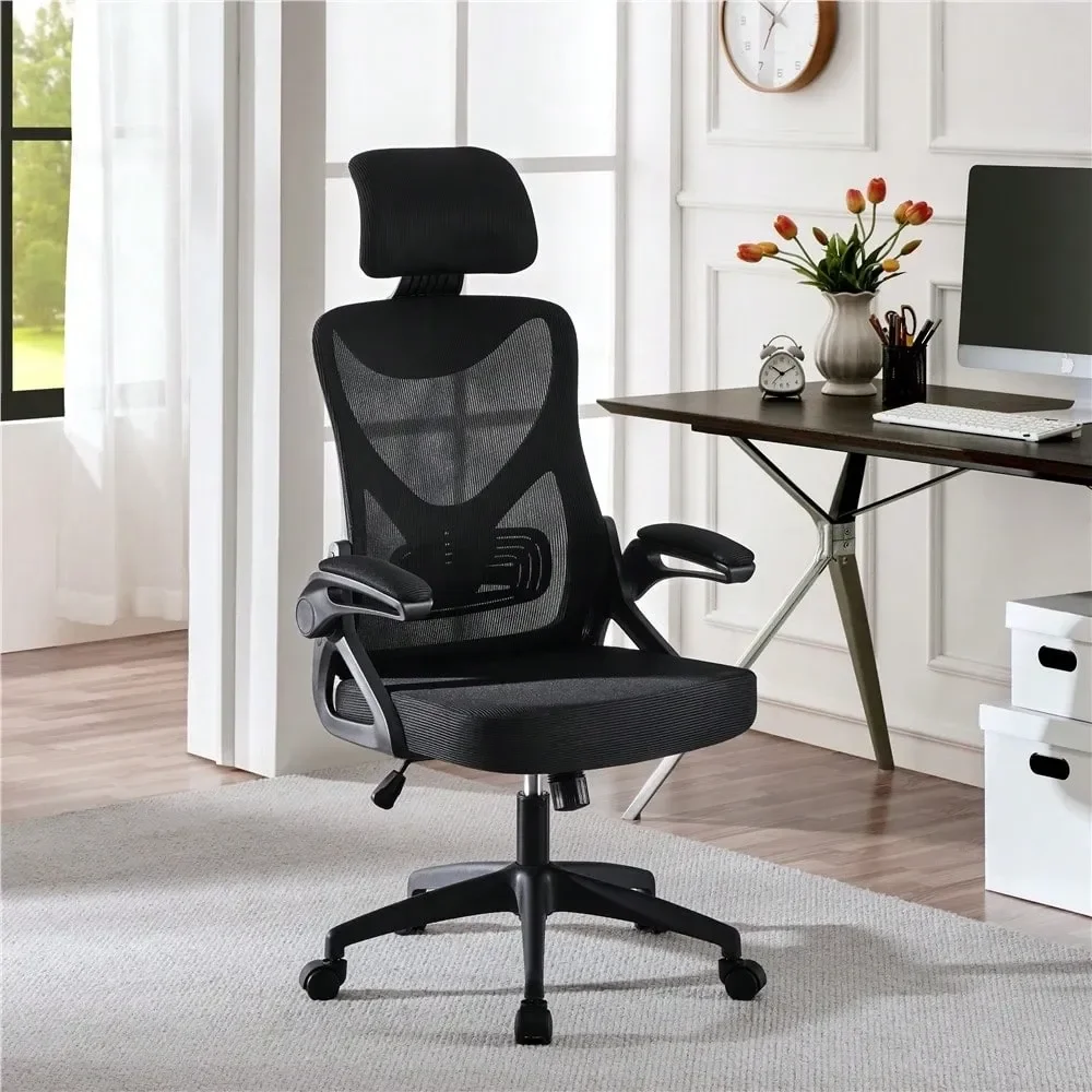 

gaming chair ergonomic chair 1PC High Back Mesh Office Chair, Ergonomic Computer Chair With Adjustable Padded Headrest, Lumbar S