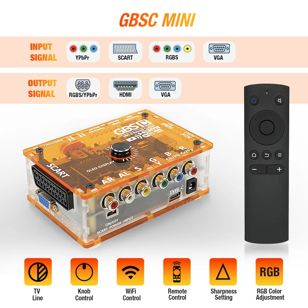 

GBSC MINI Converter For PS2/Dreamcast GBS Control For Retro Game Console Analog Video Converter RGBS/YPbPr/VGA To HDMI/VGA/RGB