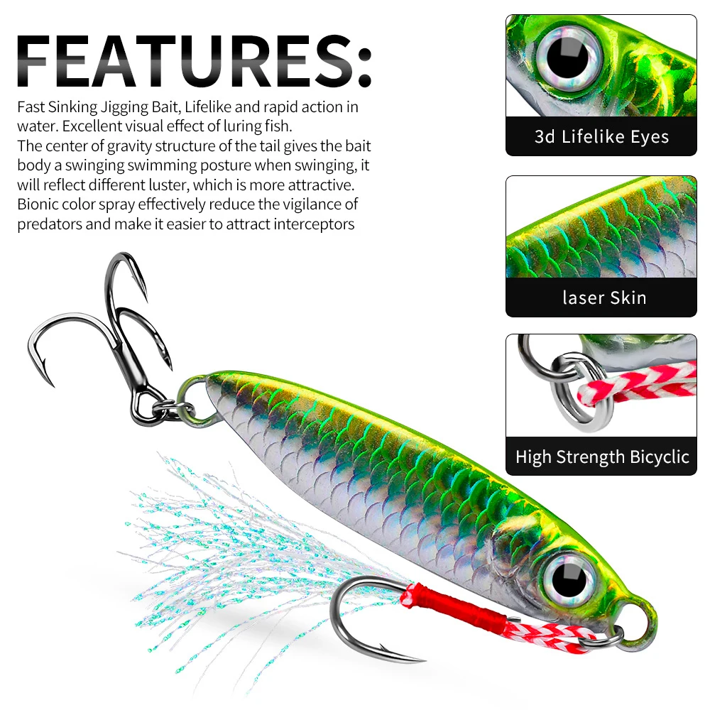 Jigging Lockt Off Shore Angeln Locken 7G 10G 15G 20G 25G 30G Langsam metall Jig Künstliche Köder Casting Jigging Löffel Angelgerät – Detail 4