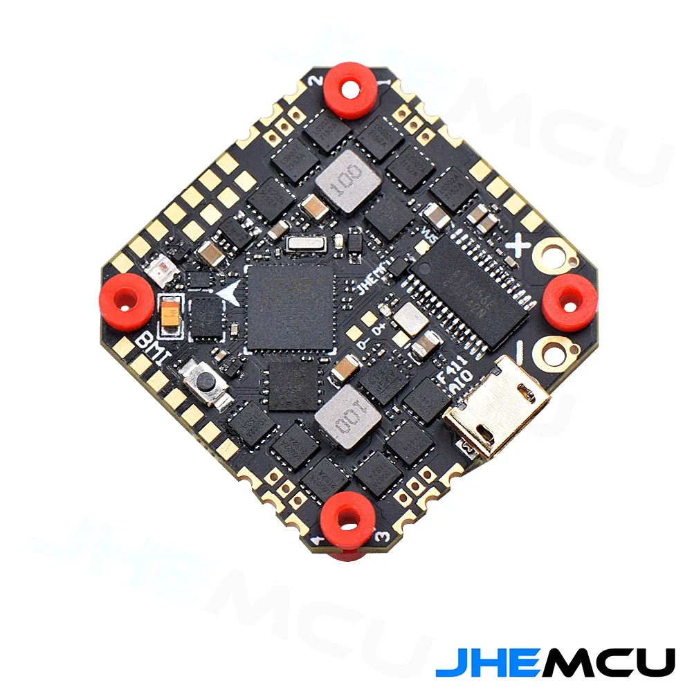 JHEMCU GHF411AIO-HD 40A F411 Flight Controller ICM-42688-P W/5V 10V BEC Built-in 40A BLHELI_S 2-6S 4in1ESC 25.5X25.5mm for FPV