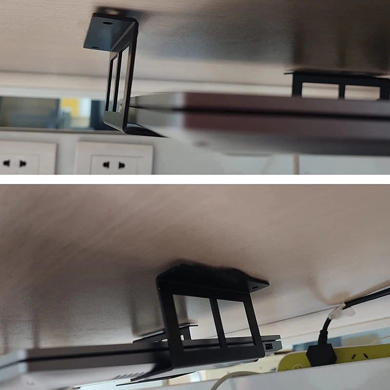 1PC 4.8-6.8cm Under Desk Laptop Holder Mount Bracket With Screws For Macbook Storage Tray For Notebook Computer Accessories
