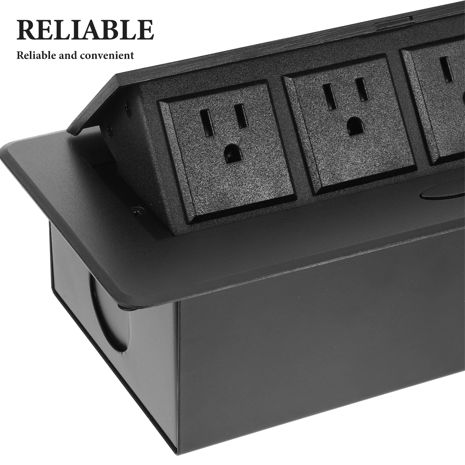 

3-Outlet Desktop Charging Socket Us Standard Power Outlet Dual Usb Ports Space-Saving Design Office Conference Room Use Compact