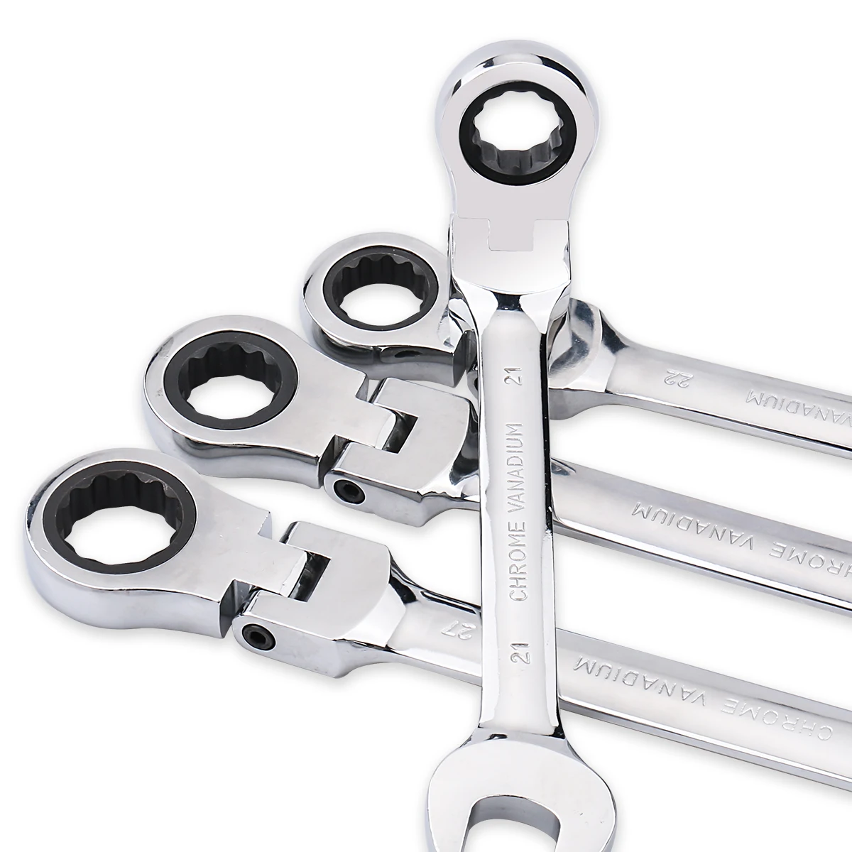 Ratchet Wrench Combination Metric Flex Head Ratcheting Wrench Metric Standard 11-15mm Sturdy Chrome Vanadium Steel Spanner Tools