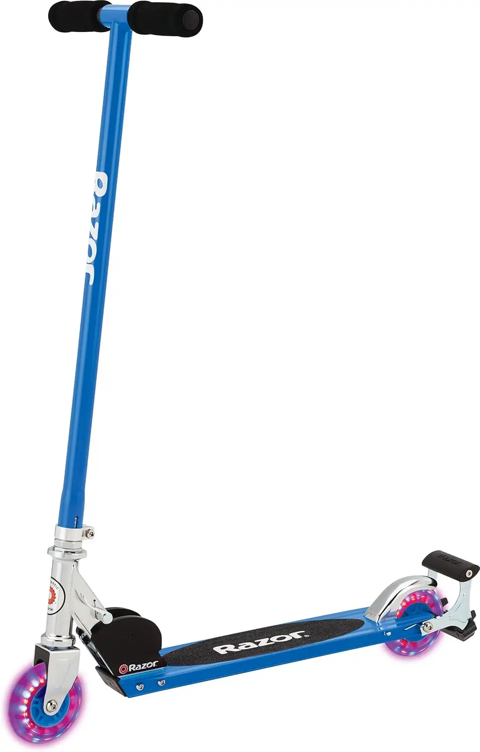 Spark Sport Kick Scooter - LED Light-Up Wheels, Full-Deck Grip Tape, Spark Bar, Lightweight Aluminum Fram, Foldable