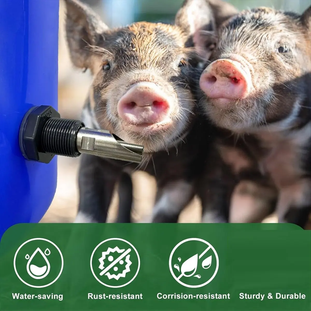 ABFW 5PCS Pig Waterer Nipples, Automatic Pig Nipple Water Drinker for , Stainless Steel Pig Waterer System
