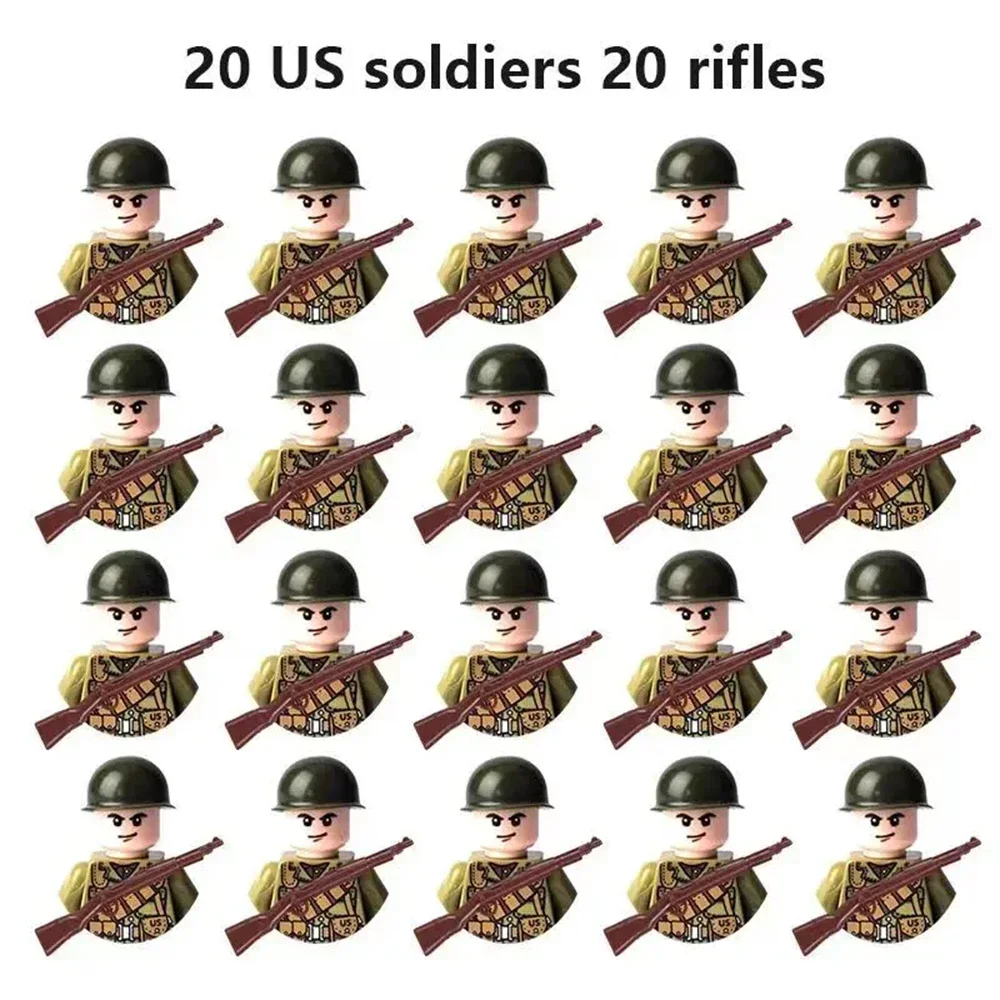 20 Stück WWII Sowjetische Soldaten Militärfiguren, Armee-Männer Bausatz-Modellspielzeug, Schlachtfeld-Kampf-Sammlung, Militärisches Geschenk – Detail 4