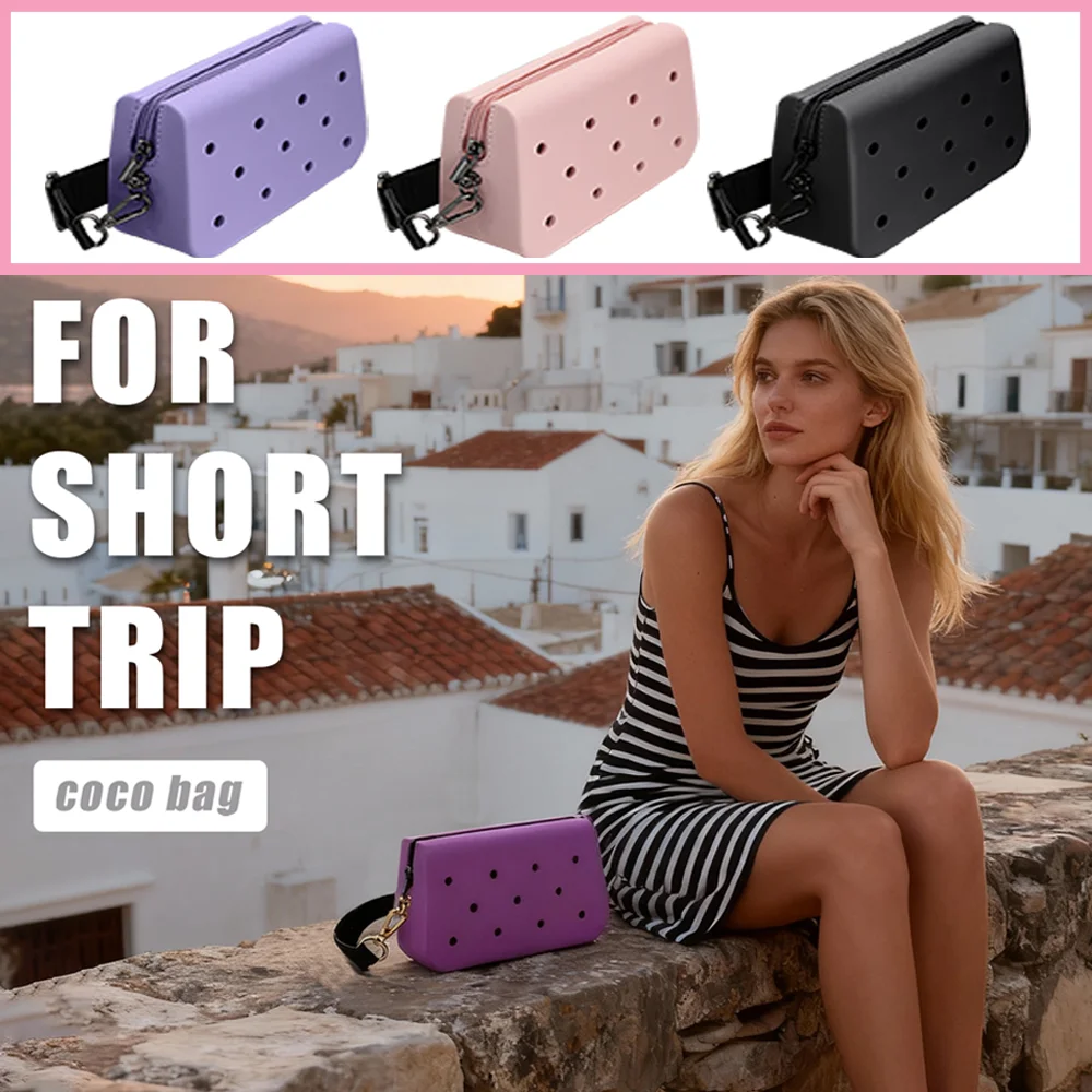 حقيبة صغيرة من السيليكون بكتف واحد للنساء، حقيبة كروس عصرية قابلة للزينة باللون الوردي، حقيبة تنظيم مستحضرات التجميل مثالية للمواعدة #2