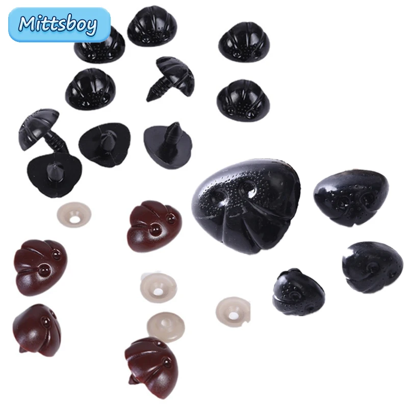 DIY 10Pcs 5/12/20MM Dog Nose Smooth Accessory Plug in Animal Plastic Personalized Nose Crochet Toy Doll Making Supply Plush Doll