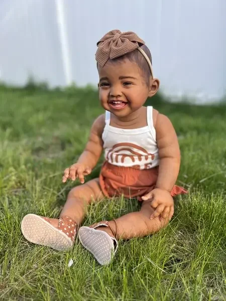 Customized Limited Supply 28inch Reborn Baby Mila Dark Skin Painted Hair Already Finished Doll Christmas Gift