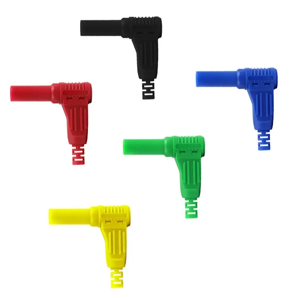 4mm High Current Banana Plug Male Right Angle Insulation Wire Solder Type Elbow Banana Insert Multimeter Test Cable Connector