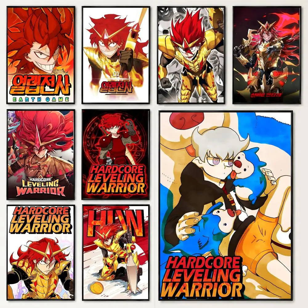 comic Hardcore Leveling Warrior Poster Poster HD Printing Soothing and Cream Style Home Decor for the Living Room Cafes Gift