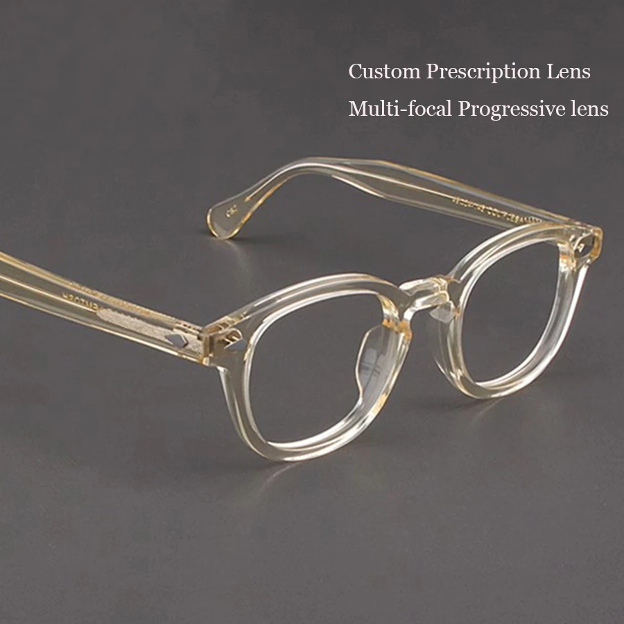 Prescription Glasses Men Frame Custom Multi-focal Progressive Johnny Depp Lemtosh Photochromic Round Eyeglasses