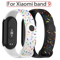 Rainbow TPU Wristbands For Xiaomi Mi Band 9 8 Watch Strap Sports Soft Silicone Pride Edition Watchbands For MI Band 8 9