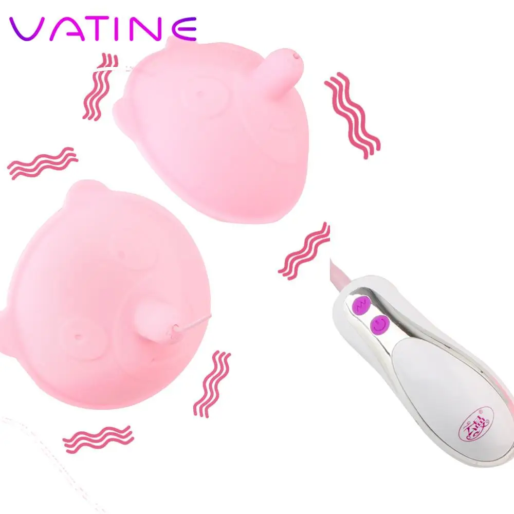 Electric Breast Pump Tongue Lick 10 Speed Sex Toy for Woman Nipple Sucker Vibrator Breast Enlarge Massager