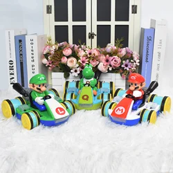 Without Battery Super Mario Luigi Pull Back Model Car Green Yoshi Action Figure Toy Remote Control Luminous Car Anime Game Gift