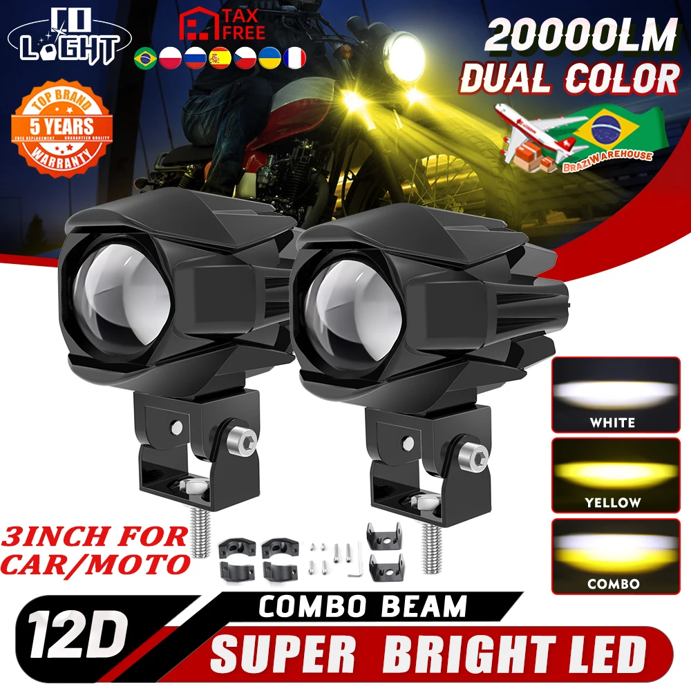 

CO LIGHT 3" Offroad Lights 20000LM LED Pod Lights 3500K 6000K Spot LED Driving Fog Work Lights Fit for Truck SVU Motorcycle UTV