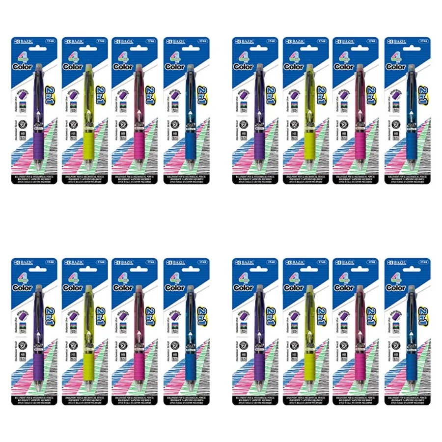 Набор шариковых ручек 4+1 механических карандашей с мягкой ручкой для удобного письма, жирная точка 1,0 мм и свинец 0,7 мм, гладкий G