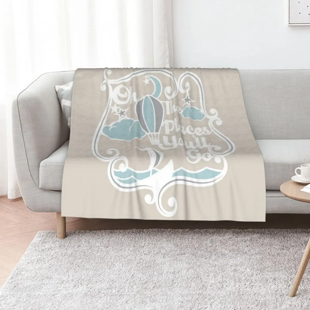 Oh the places you'll go Throw Blanket Hairy christmas decoration for babies Beach Hairys Blankets