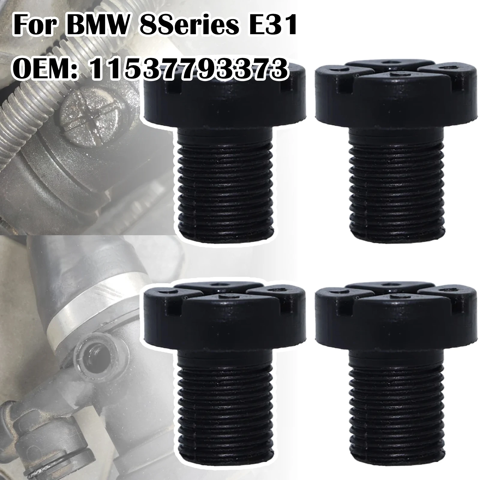 4X For BMW 8Series E31 840Ci 840i 850i Coolant Air Valve Bolt Bleeder Screw Radiator Cap Expansion Tank Plug Vent Fixing Clips