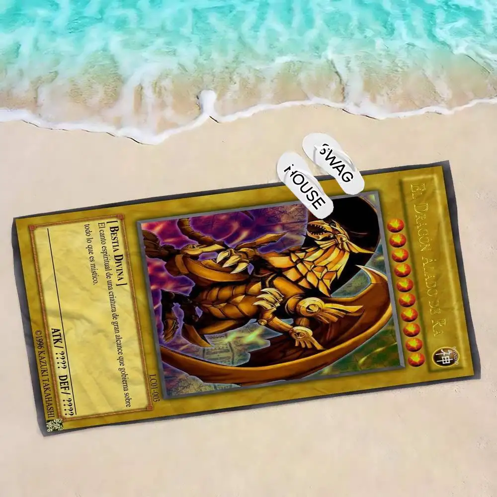 1pc Yu-Gi-Oh- Red-Eyes Dark Dragoon Microfiber Beach Towel – Ultra Soft Quick Dry Sand Free Oversized for Adults and Fans