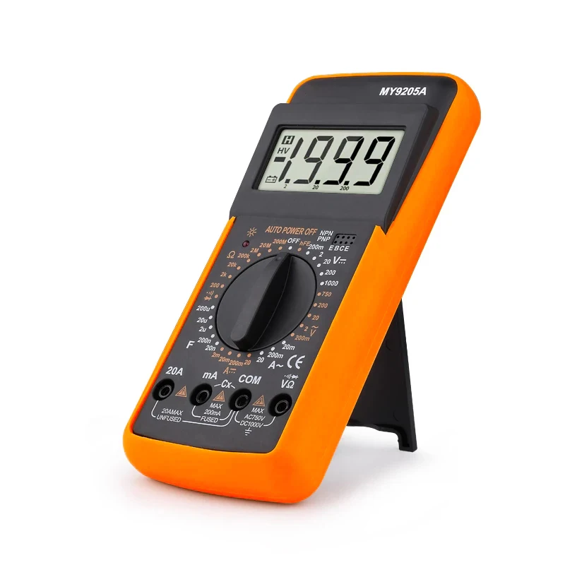 MY9205A Digital Multimeter AC/DC Ammeter Ohm Tester Meter Multimetro Capacitance hFE Ammeter Voltmeter Meter TRMS Hz Tester