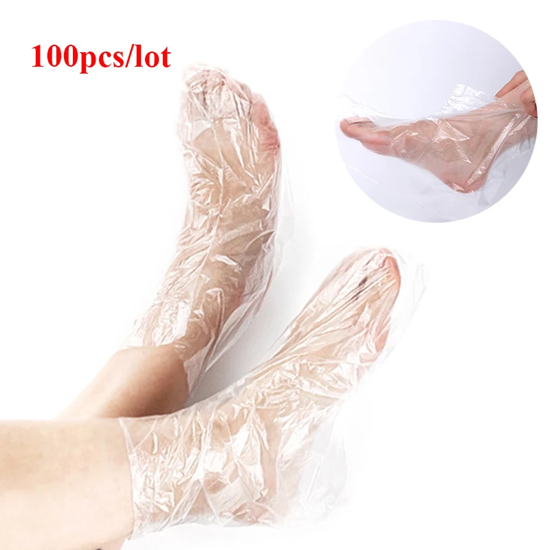 100PCS Transprent Disposable Foot Bags Detox SPA Covers Pedicure Prevent Infection Remove Chapped Foot Care Tools Bath Wipe