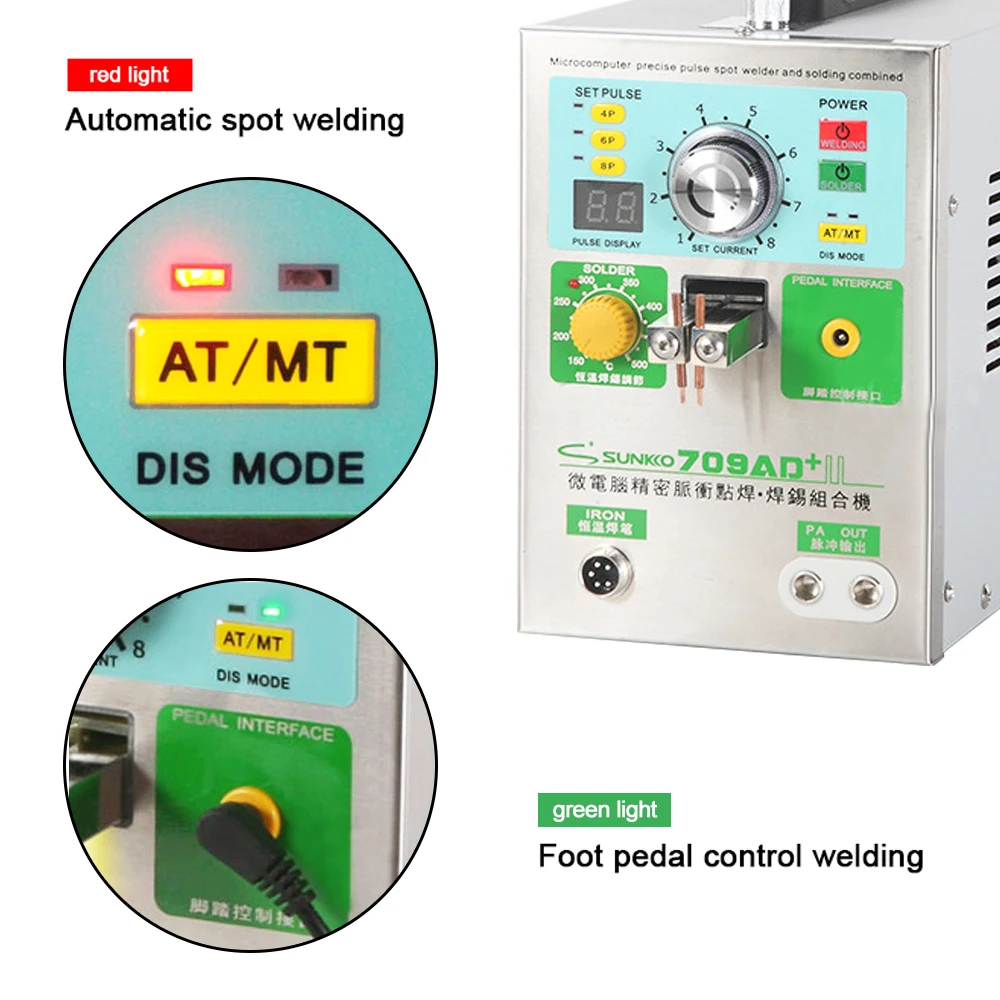 SUNKKO 709AD + 스폿 용접기, 자동 펄스 스폿 용접기, 리튬 배터리용 일정한 온도 납땜 인두 펜, 3.2KW