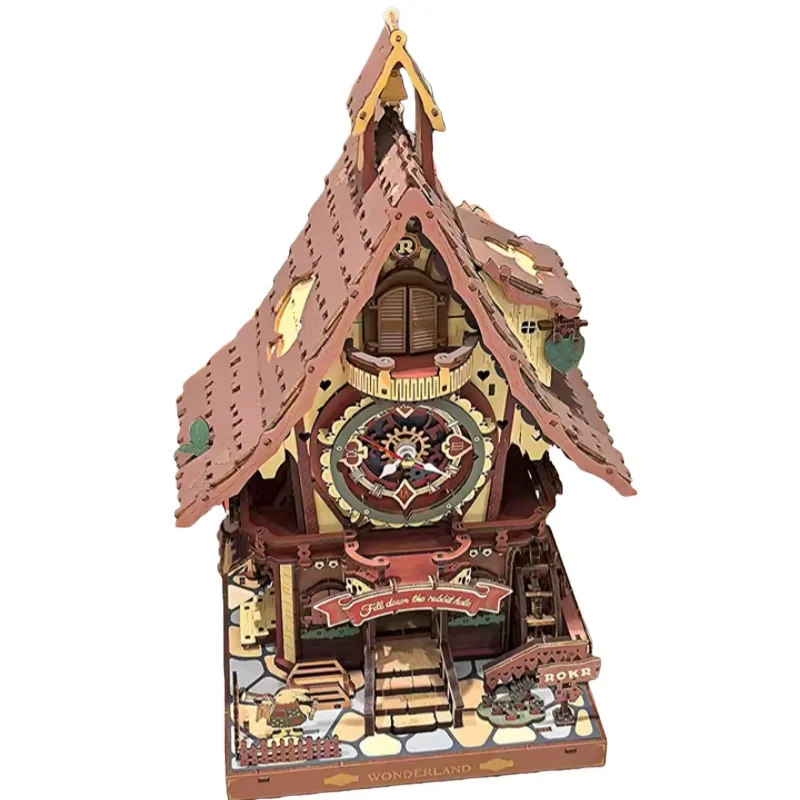 Koekoeksklok houten bouwsteenset - creatief doe-het-zelf handgemaakt montagespeelgoed voor alle leeftijden verjaardagscadeau idee decoratie