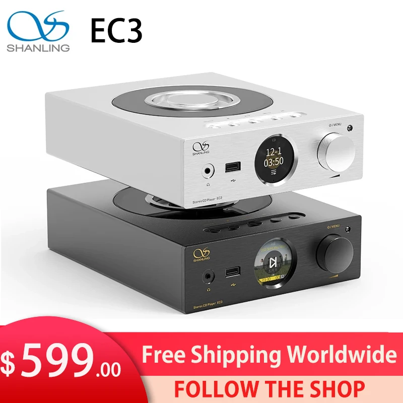 Стерео CD-проигрыватель SHANLING EC3, привод CD80 HD850, Bluetooth DAC, Hi-Res, настольный музыкальный плеер, предварительный усилитель, чипы ES9219C LTA8092