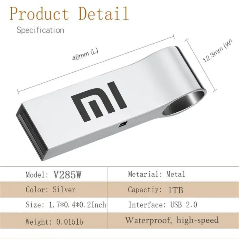 Xiaomi 2TB USB Flash Drives Type C High Speed Metal Pendrive 1TB 512GB Portable USB Pen Drive Waterproof Memoria USB Flash Disk