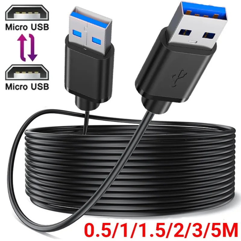 Extra Long USB 3.0 Extension Cord Male To Male Data Transfer Cables for Keyboard Mouse Playstation  Wire 5/3/2/1/0.5M