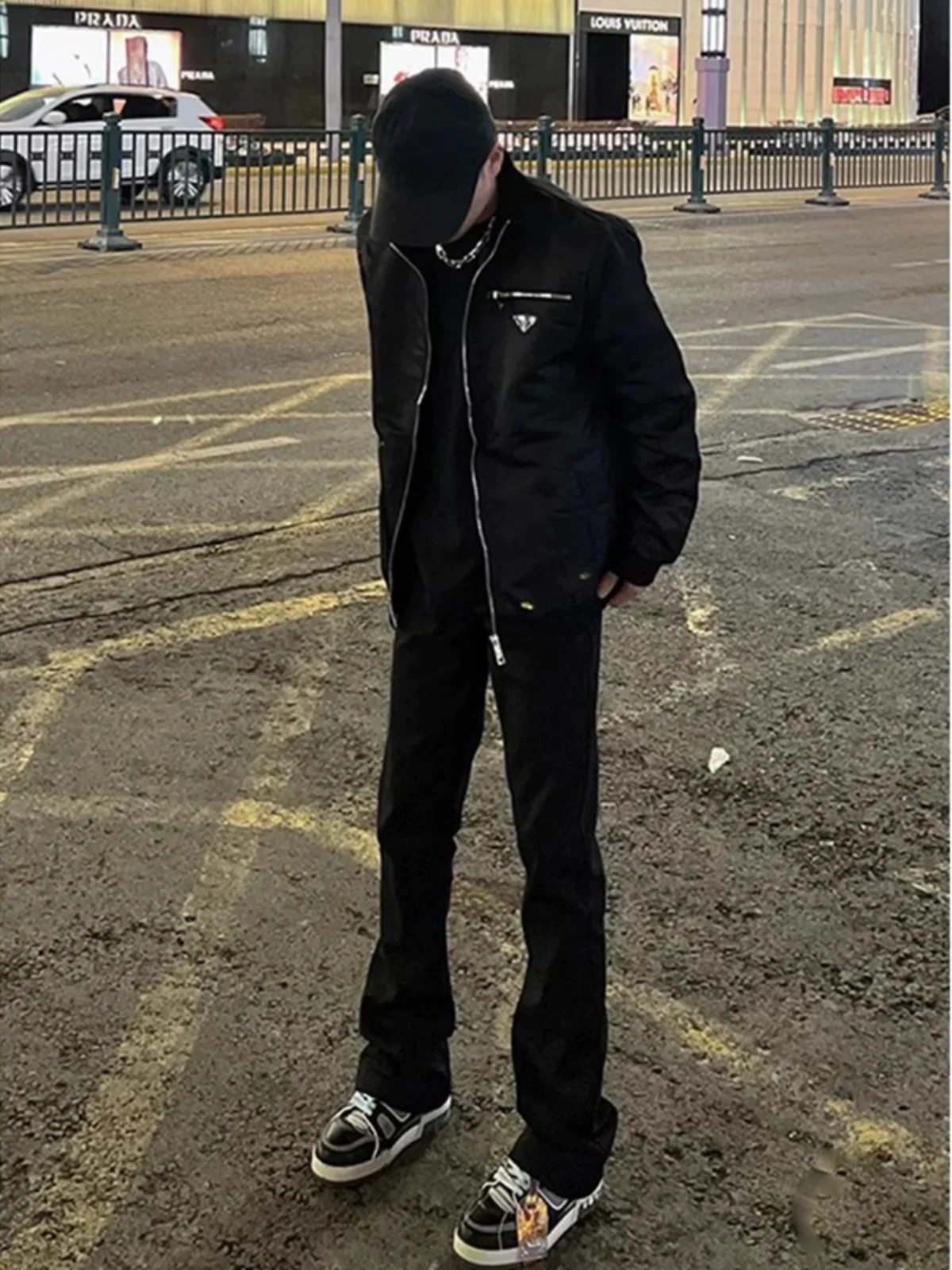 

Vintage American Bla Jeans Men's Trendy Extended Straight Leg Jeans for Teenagers Autumn Wear Resistant Cotton Denim