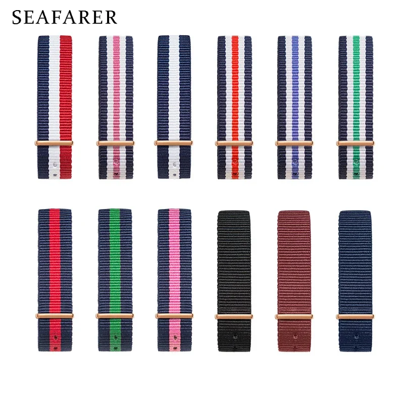 

Top Quality Solid Colorful Nylon Strap Watchbands 20mm Watch Band Belts for Watch dw Luxury Watch Accessory