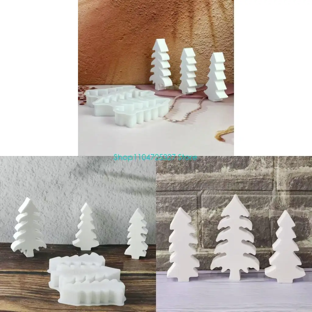 D8KF Christmas Silicone Mold Xmases Tree Casting Mold Mold for Candle Making