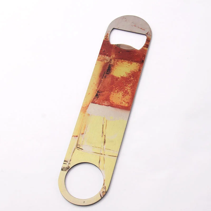 10pcs Sublimation Blank Beer Bottle Opener Silver Metal Flat Bottle Opener for Kitchen Restaurant Bar Party Tools