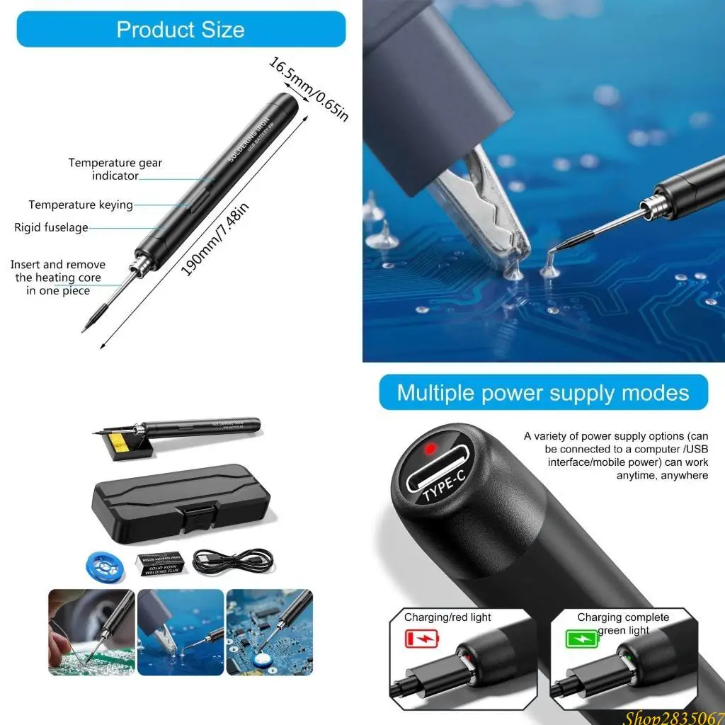 

Многофункциональный USB-электрический паяльный набор железа 300-450 ℃ Регулировка температуры сварка железа 831F