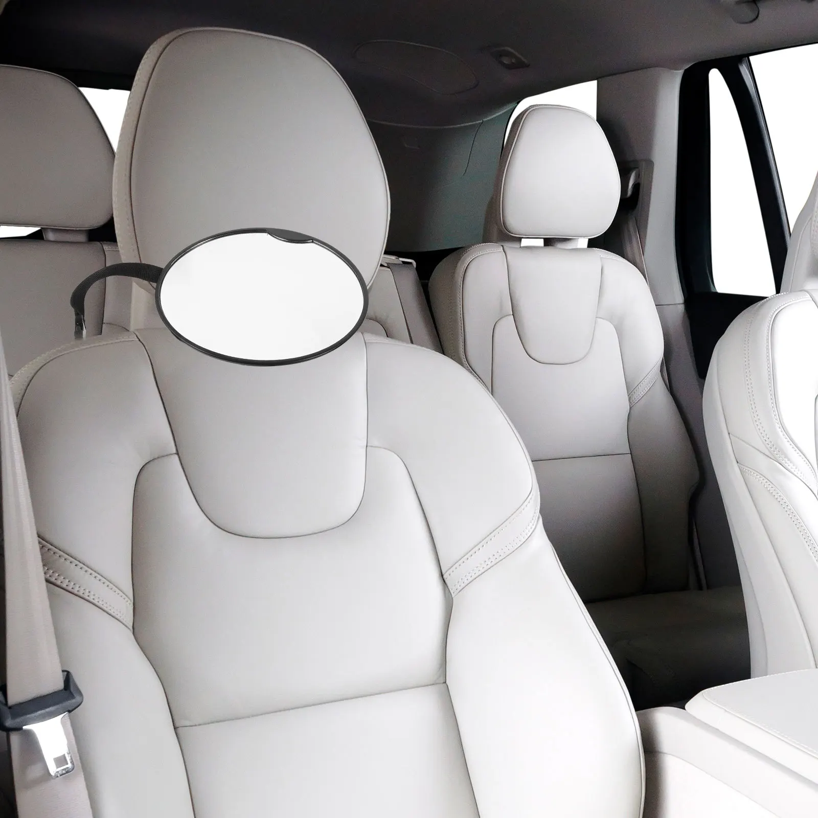 مرآة السيارة للمقعد الخلفي بتصميم رؤية واسعة، سهلة التركيب على مرآة مراقبة السلامة الداخلية للسيارة للمقعد الخلفي