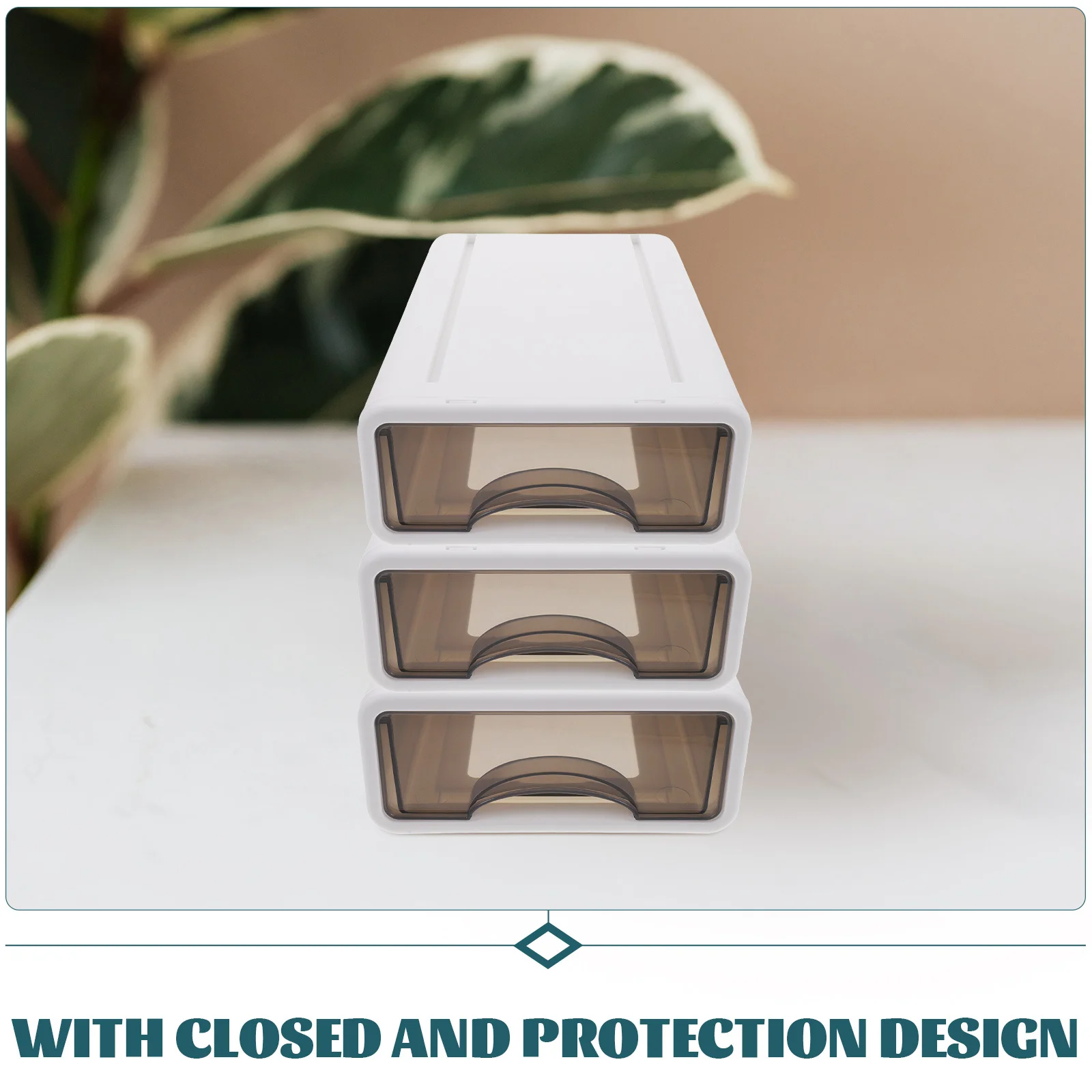 3Pcs Stackable Organizer Drawers Premium PP Material Dustproof Desk Organizer Jewelry Storage Case Drawer Type Storage Box