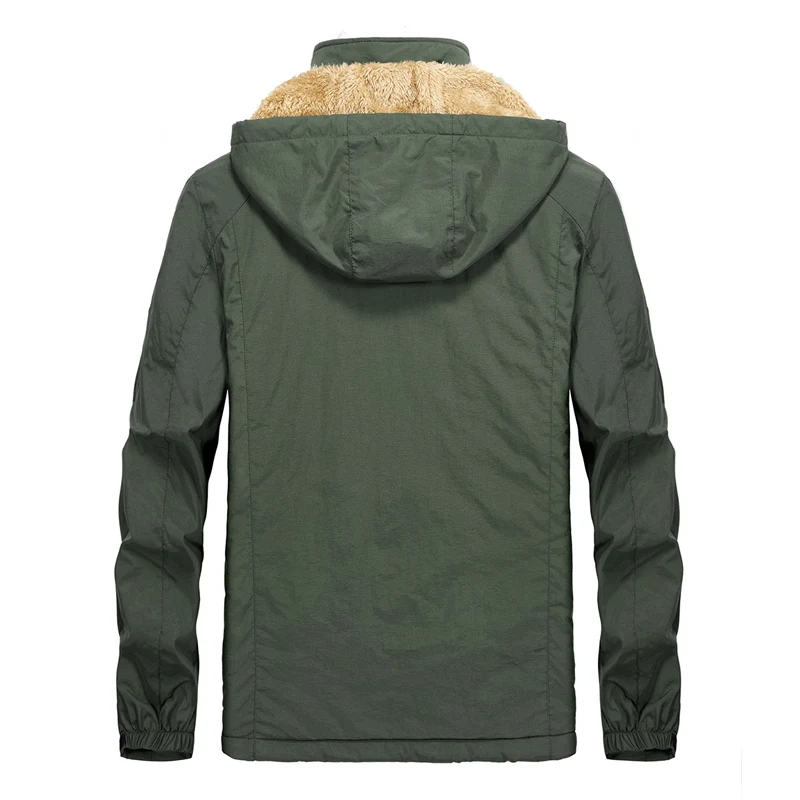 Military fleece warm Jacket Men Casual Windbreaker Waterproof Camping Coat Softshell Man Clothes Winter Hooded Zip-Up Jacket