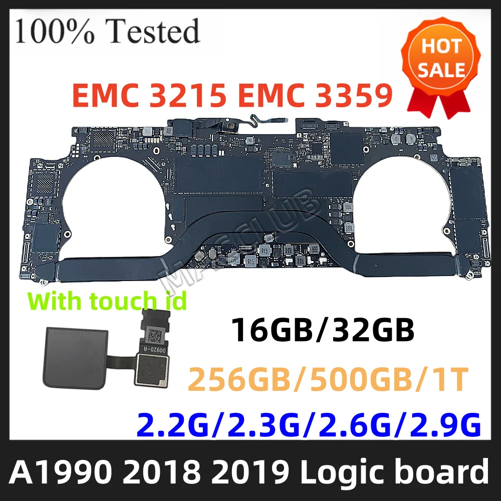 

661-10009 661-09996 материнская плата для ноутбука MacBook Pro 15 "a1990 2018 mr932 820-01041-a 2,2 2.6g16gb 256 512gb системная плата