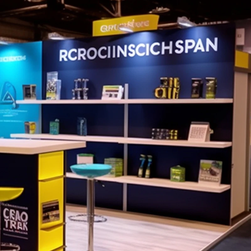 Conception de cabine d'exposition avec étagère TV, profil en aluminium, bord éclairé, présentoir mural en tissu de Tension sans cadre