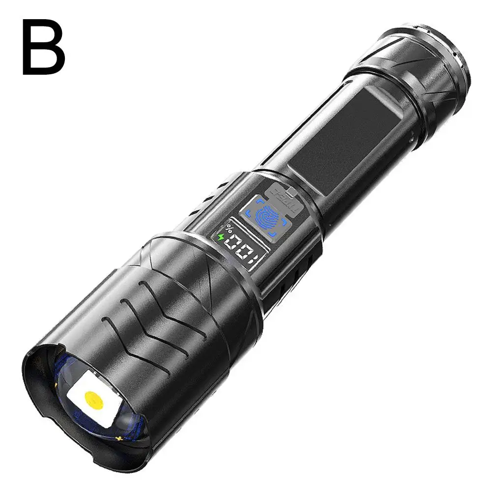Linterna Led de larga distancia con Zoom telescópico, linterna recargable por Usb, luz de trabajo, luz para correr y pescar para emergencias Ou H3t9